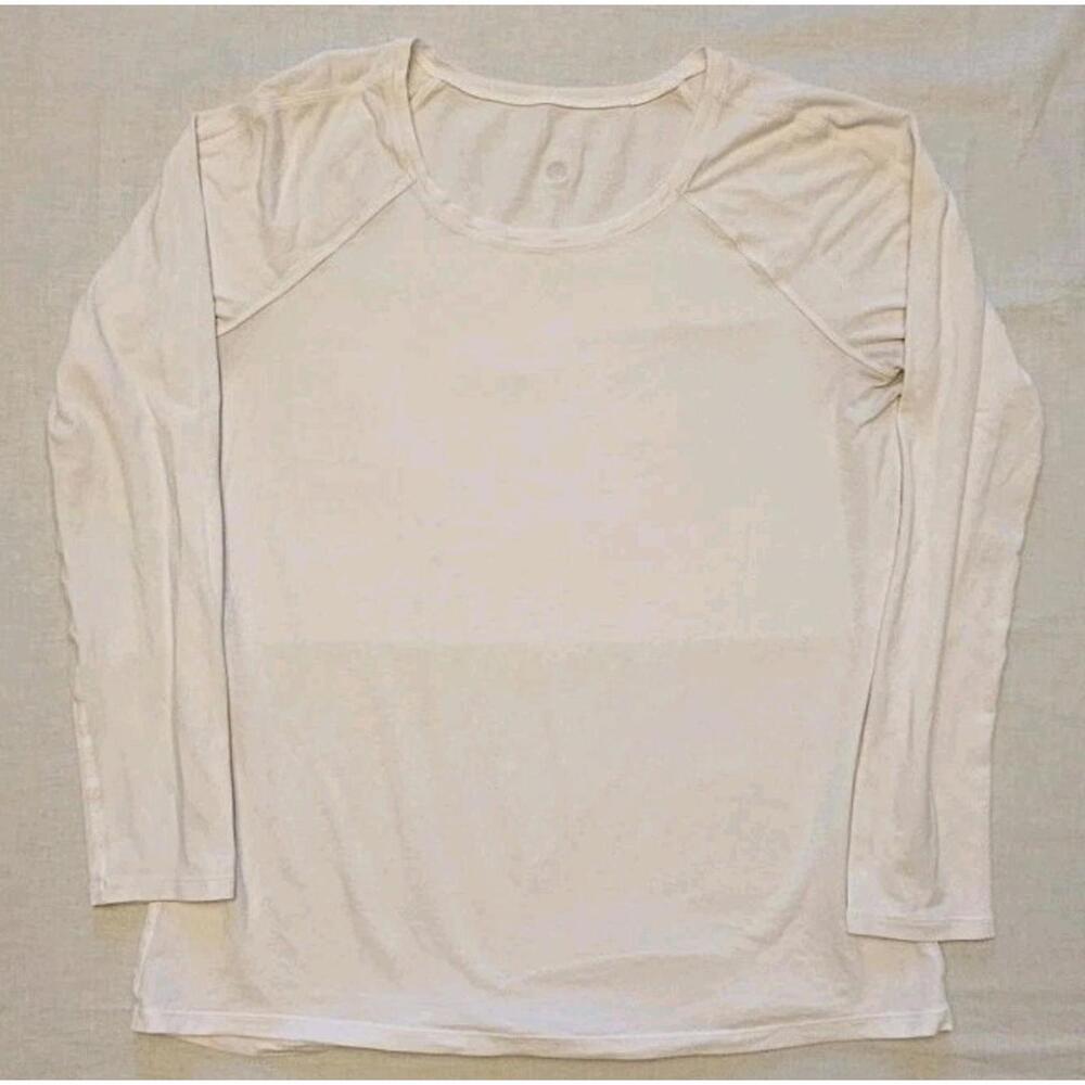 Lululemon Women's White Active‎ Athletic Top Long Sleeve Size Large